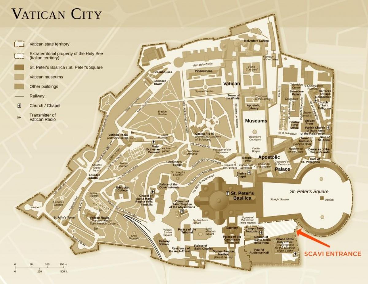 Peta dari penggalian kantor Vatikan